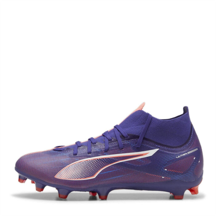 Puma Mens Ultra Firm Ground Football Boots – Purple/Wht/Org – view 2