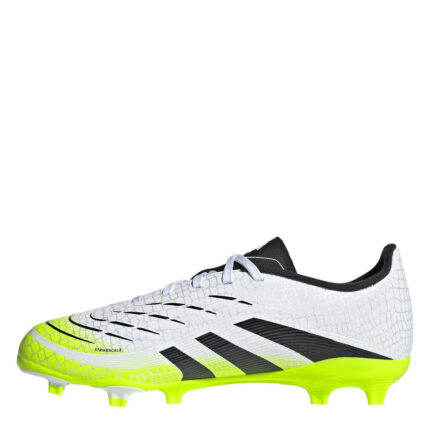 adidas Predator Junior Firm Ground Football Boots – White/Blk/Lemon – view 2