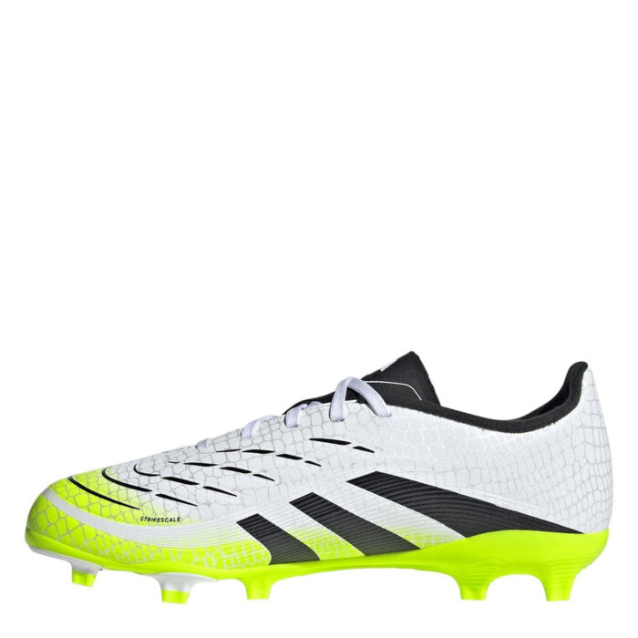 adidas Predator Junior Firm Ground Football Boots – White/Blk/Lemon – view 2