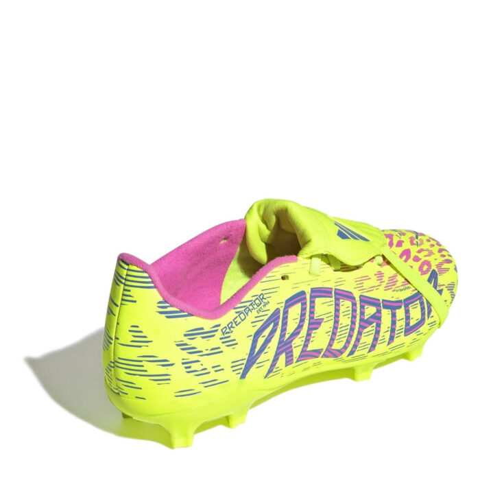 adidas Predator Junior Firm Ground Football Boots – Yellow/Pink - Image 4