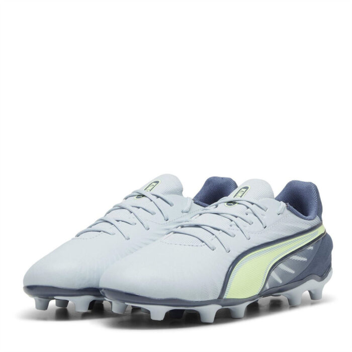 Puma King Junior Firm Ground Football Boots – Grey/Yellow – view 7