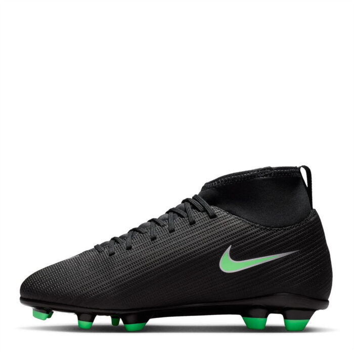 Nike Junior Firm Ground Football Boots – Black/Green – view 2