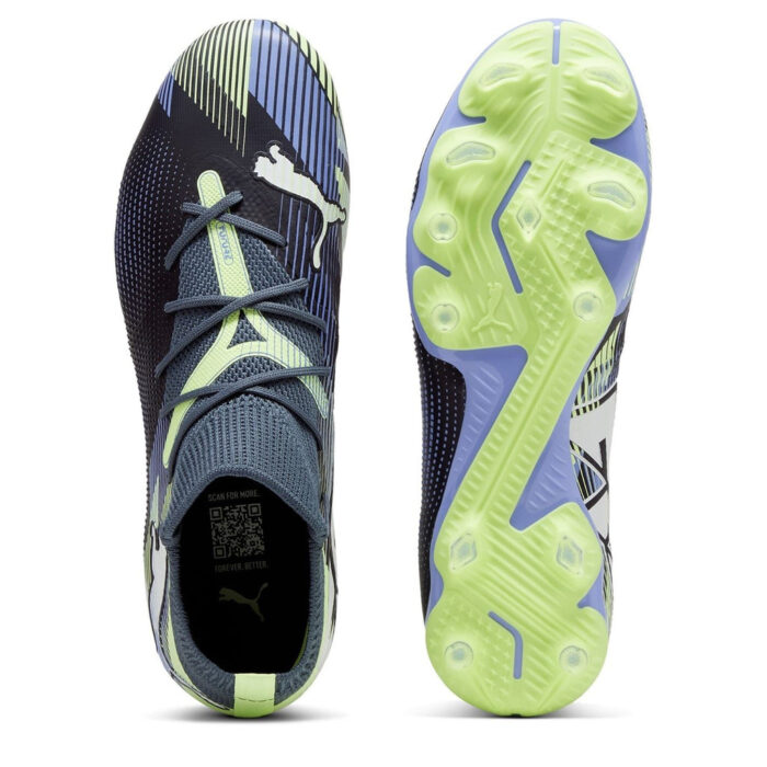 Puma Womens Future 7 Firm Ground Football Boots – Grey/White/Grn – view 3