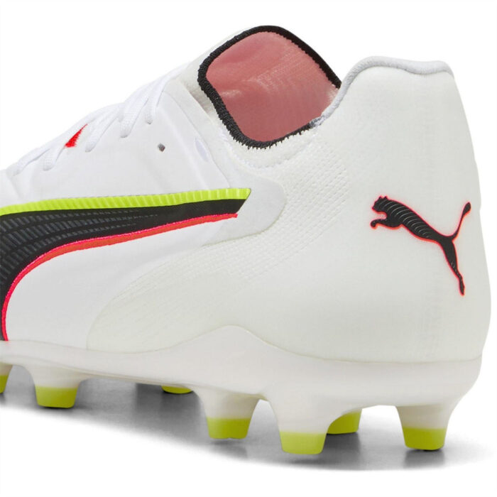 Puma King Firm Ground Football Boots – White-Red – view 5