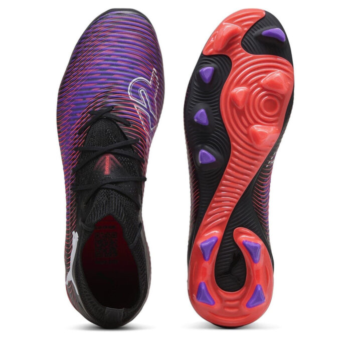 Puma Future 8 Firm Ground Football Boots – Black/Purple – view 3