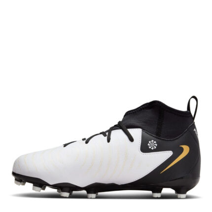 Nike Phantom Luna Ii Junior Firm Ground Football Boots – White/Blk/Gold – view 2