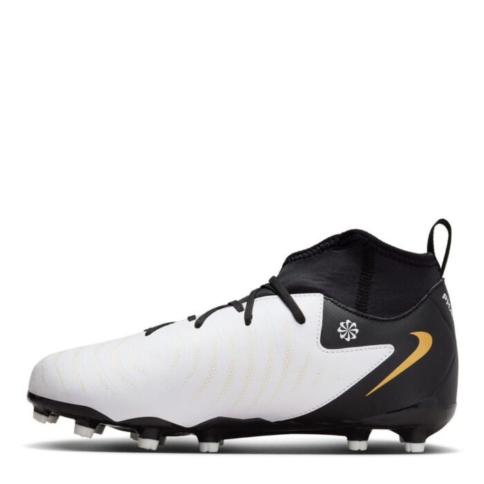 Nike Phantom Luna Ii Junior Firm Ground Football Boots – White/Blk/Gold – view 2
