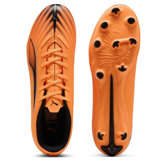 Puma Ultra 6 Firm Ground Football Boots – Orange/Black – view 3