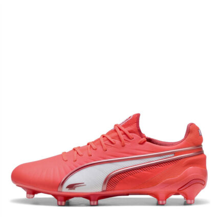 Puma Womens King Firm Ground Football Boots – White-Red Fire – view 2