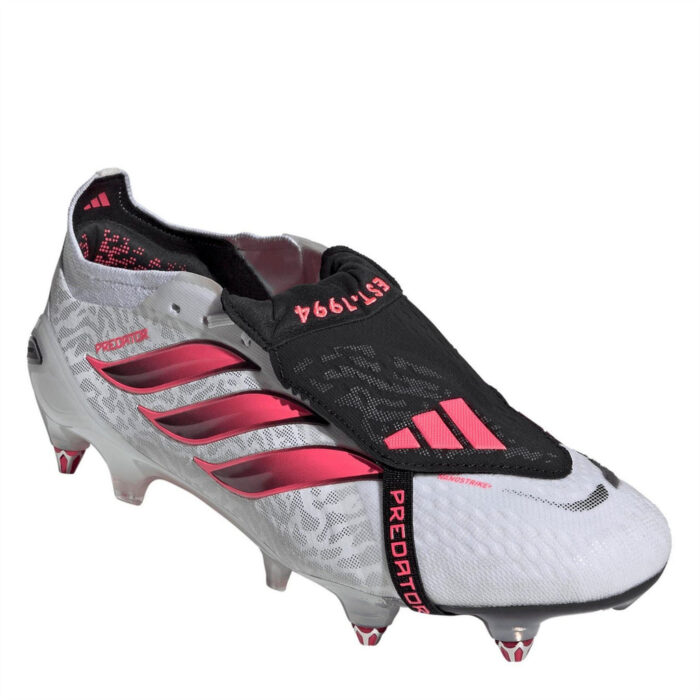 adidas Predator Soft Ground Football Boots – White/Coral – view 4