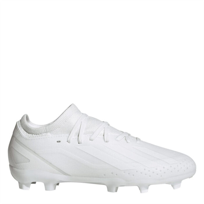 adidas X Crazyfast Junior Firm Ground Football Boots – White/White – view 7