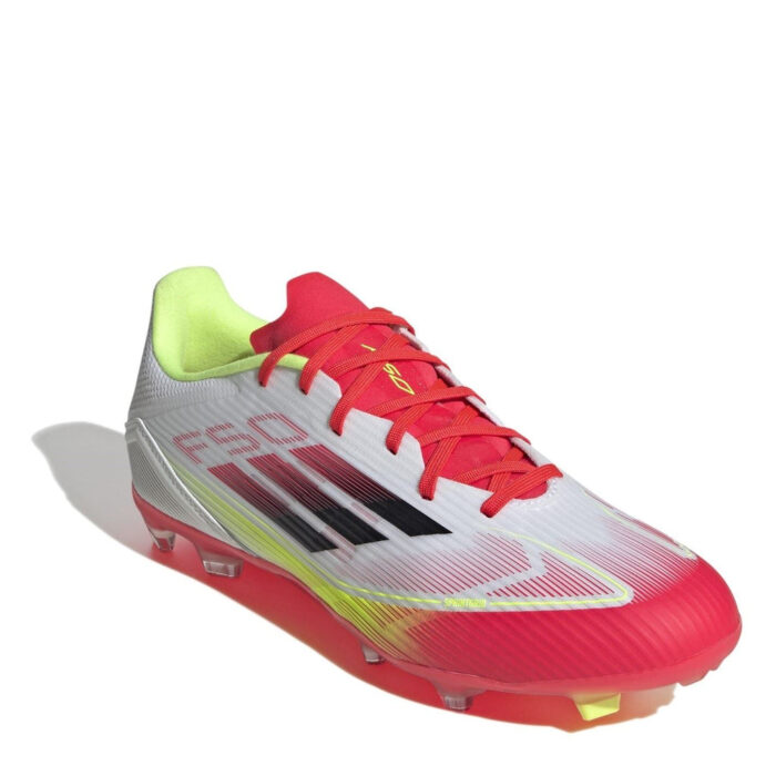 adidas Messi F50 Firm Ground Football Boots – White/Red - Image 3