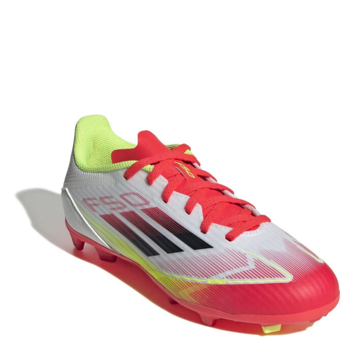 adidas F50 Junior Firm Ground Football Boots – White/Red – view 3