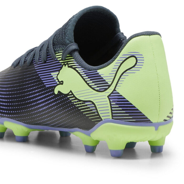 Puma Future 7 Junior Firm Ground Football Boots – Grey/Purple/Grn - Image 5