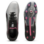 Puma King Firm Ground Football Boots – Silver/Black - Image 3