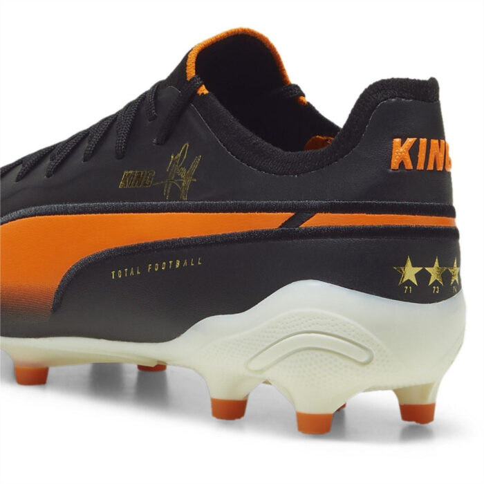 Puma King Firm Ground Football Boots – Blk/Wht/Orange - Image 5
