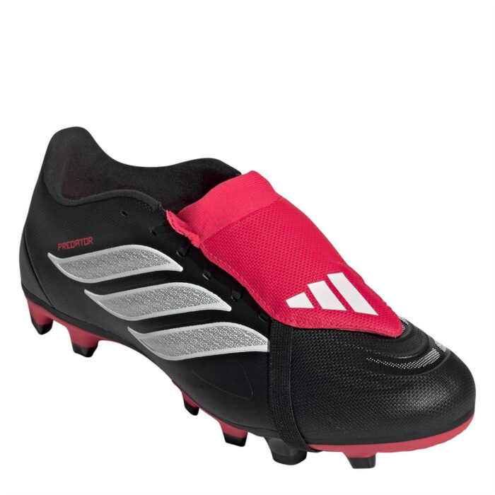 adidas Predator Fold Over Tongue Firm Ground Football Boots – Black/Red – view 3