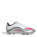 adidas F50 Messi Junior Firm Ground Football Boots – White/Red