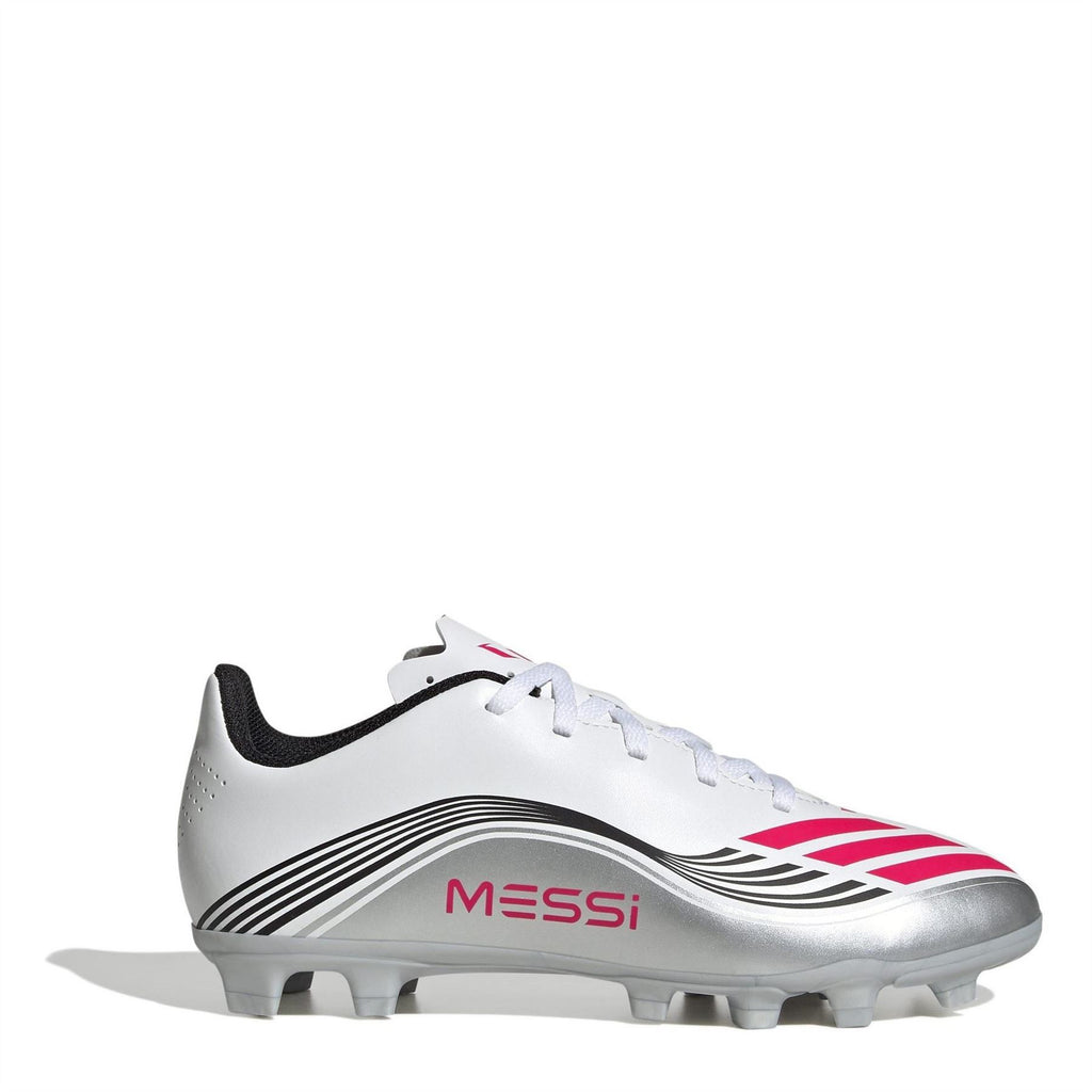 adidas F50 Messi Junior Firm Ground Football Boots – White/Red adidas F50 Messi Junior Firm Ground Football Boots – White/Red