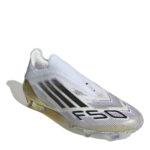 adidas F50 Firm Ground Football Boots – White/Blk/Gold - Image 3