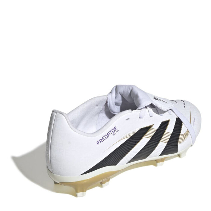 adidas Predator Junior Firm Ground Football Boots – White/Blk/Gold – view 4