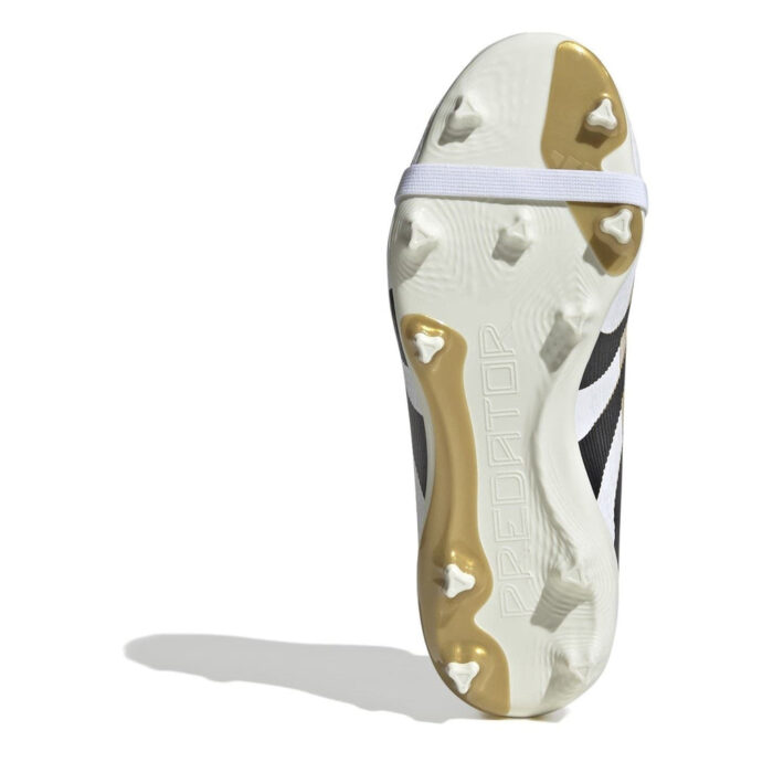 adidas Predator Junior Firm Ground Football Boots – White/Blk/Gold – view 6