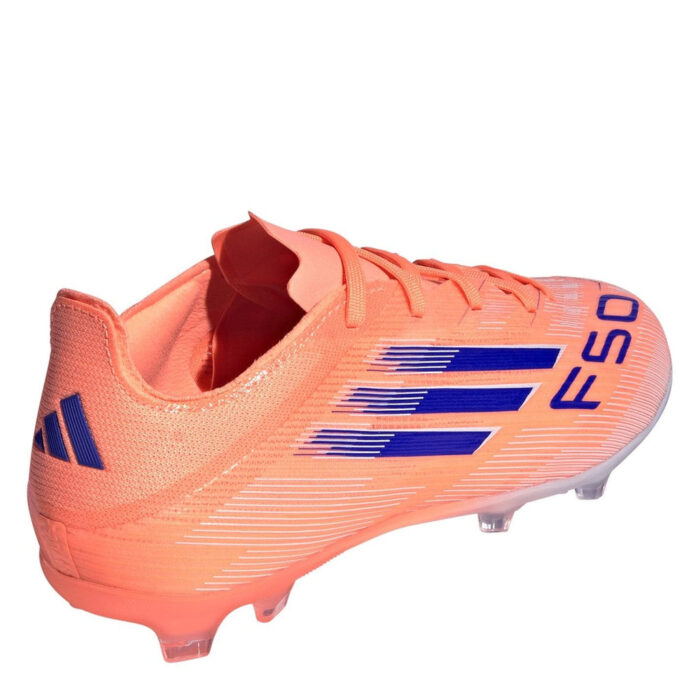 adidas F50 Junior Firm Ground Football Boots – Orange/Blue – view 4