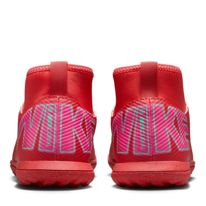 Nike Mercurial Superfly 10 Junior Turf Football Boots – Red/Green – view 5