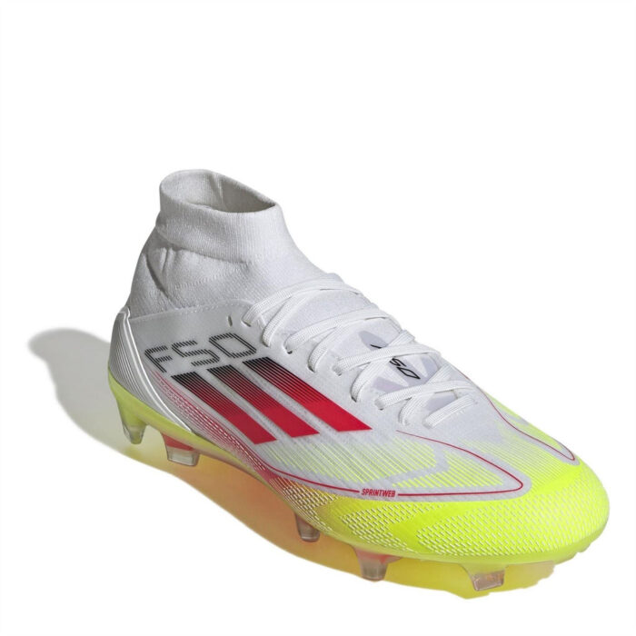 adidas Womens F50 Firm Ground Football Boots – White/Red - Image 3