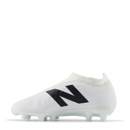 New Balance Tekela V4+ Magique Junior Firm Ground Football Boots – White/Black – view 2