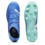 Puma Future 7 Junior Firm Ground Football Boots – Blue/Wht/Green – view 3