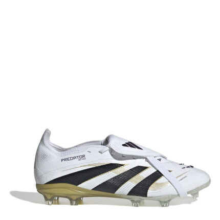 adidas Predator Junior Firm Ground Football Boots – White/Blk/Gold