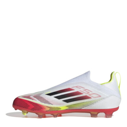 adidas F50 Junior Firm Ground Football Boots – Wht/Blck/Yell – view 2
