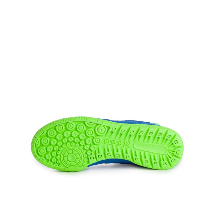 Munich Profit Junior Indoor Football Boots – Blue/FluGreen – view 4