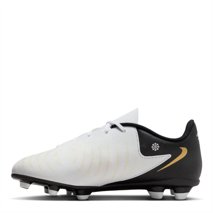 Nike Phantom Gx Ii Junior Firm Ground Football Boots – White/Blk/Gold – view 8