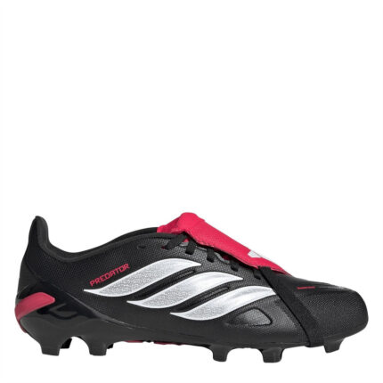 adidas Predator Fold Over Tongue Junior Firm Ground Football Boots – Black/Red