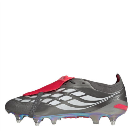 adidas Predator Soft Ground Football Boots – Grey/Red – view 2