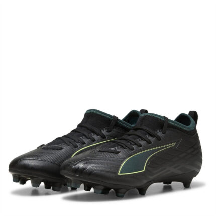 Puma Junior Firm Ground Football Boots – Blk-FL-GrnTrrn