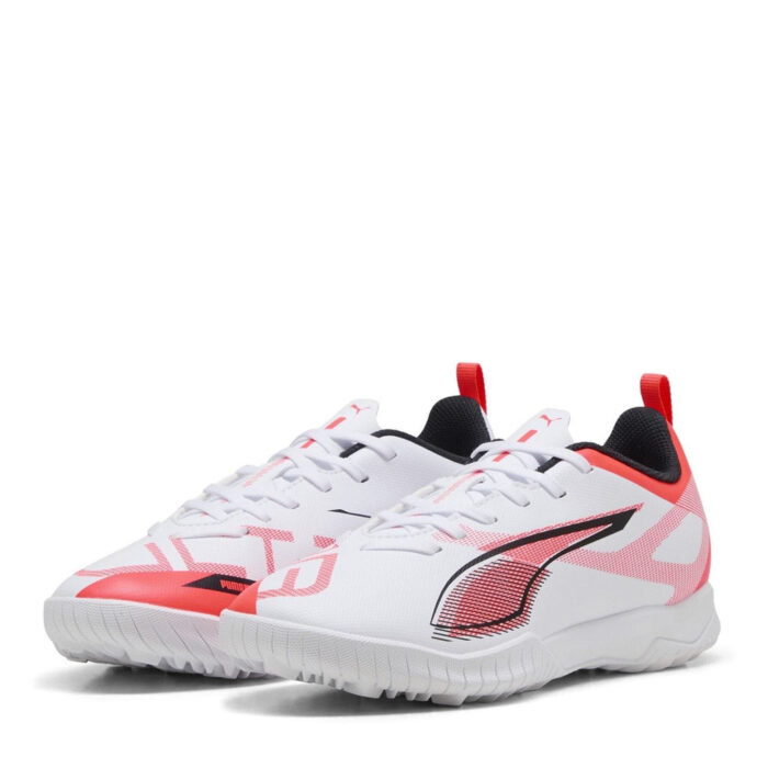 Puma Ultra 5 Junior Turf Football Boots – White/Red - Image 7