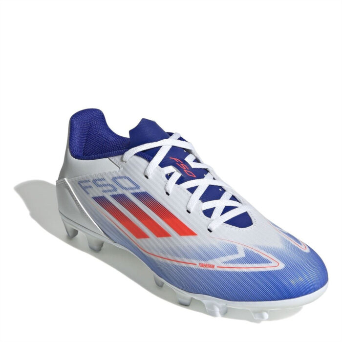 adidas F50 Firm Ground Football Boots – White/Red/Blue – view 3
