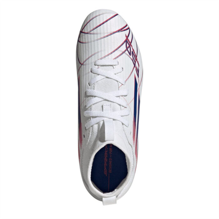 adidas F50 Junior Firm Ground Football Boots – White/Blue/Red – view 5