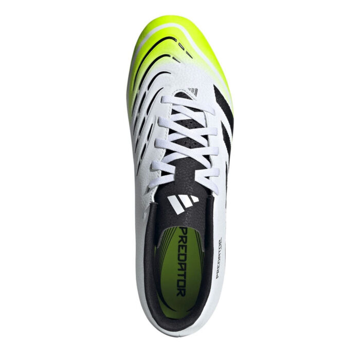adidas Predator Firm Ground Football Boots – White/Blk/Lemon – view 5