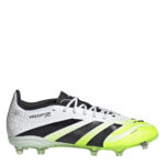 adidas Predator Junior Firm Ground Football Boots – White/Blk/Lemon