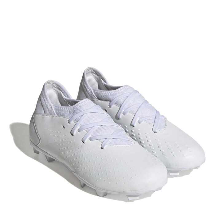 adidas Predator Accuracy.3 Junior Firm Ground Football Boots – White/White – view 3