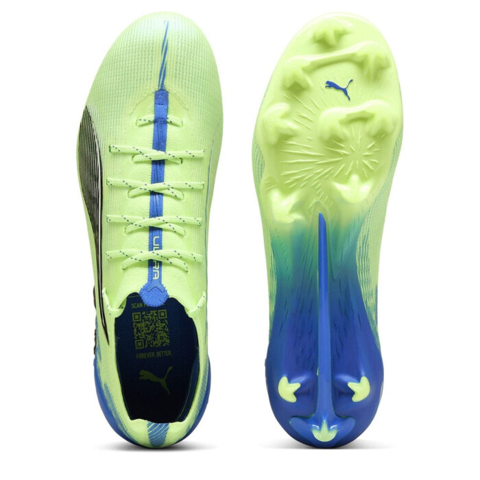 Puma Womens Ultra 5 Firm Ground Football Boots – Green/Wht/Blue – view 3