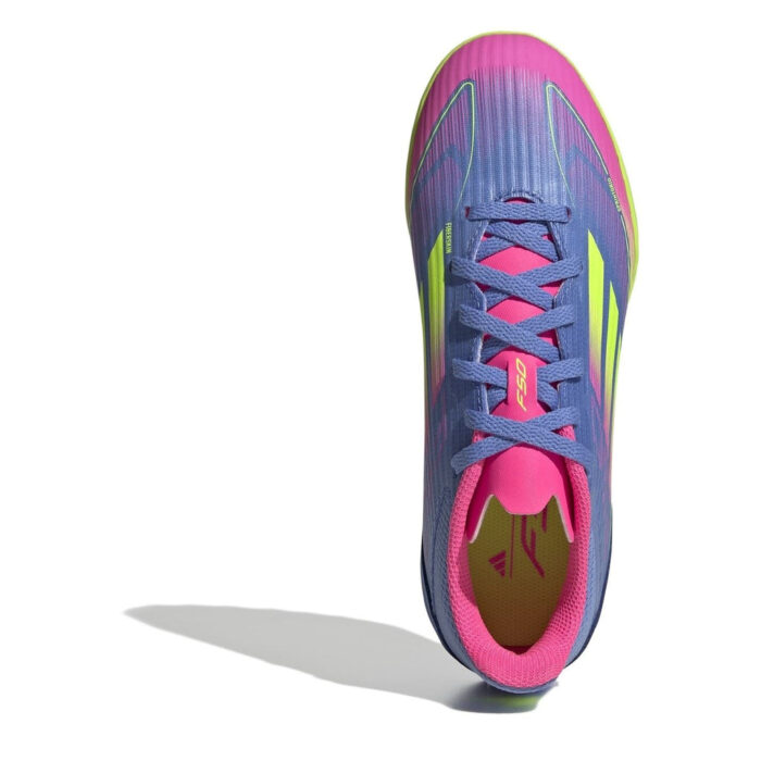 adidas F50 Junior Turf Football Boots – Blue/Lemon – view 5