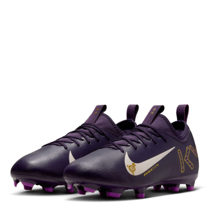Nike Zoom Mercurial Vapor 16 Junior Firm Ground Football Boots – Purple/Ivory – view 4