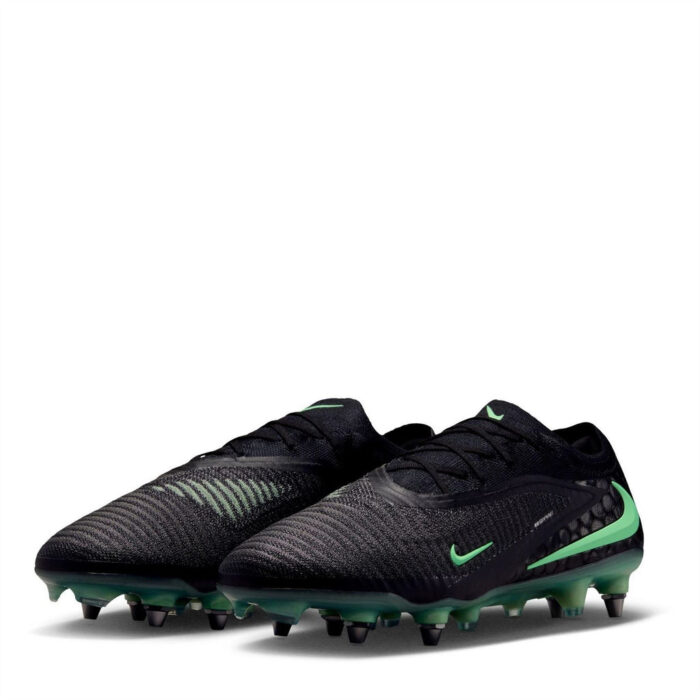Nike Phantom 6 Low Soft Ground Football Boots – Black/Green - Image 4