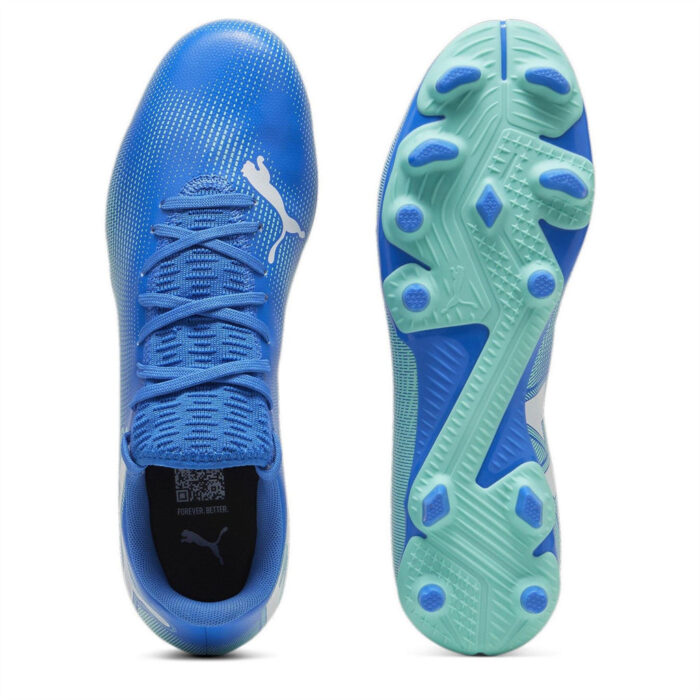 Puma Future 7 Firm Ground Football Boots – Blue/Wht/Green – view 3