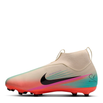 Nike Zoom Mercurial Superfly 10 Junior Firm Ground Football Boots – Grey/Black – view 2